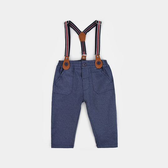 Infant Boys Cotton Interlock Suit-White/Navy