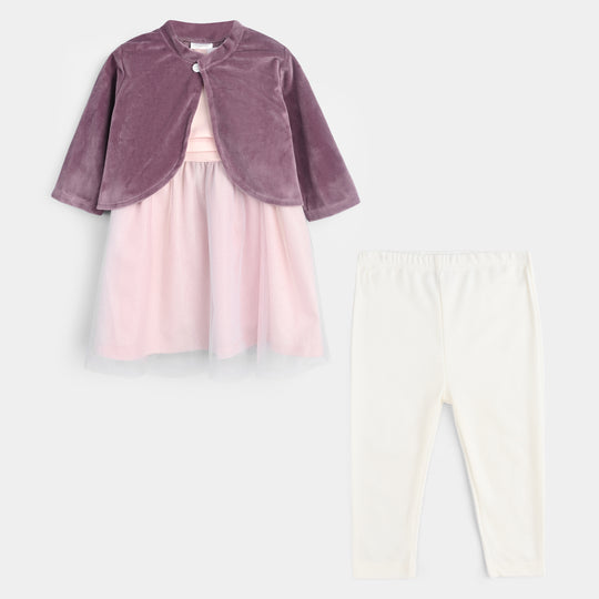 Infant Girls Cotton Interlock Fancy Suit 281-018 E-C-Purple