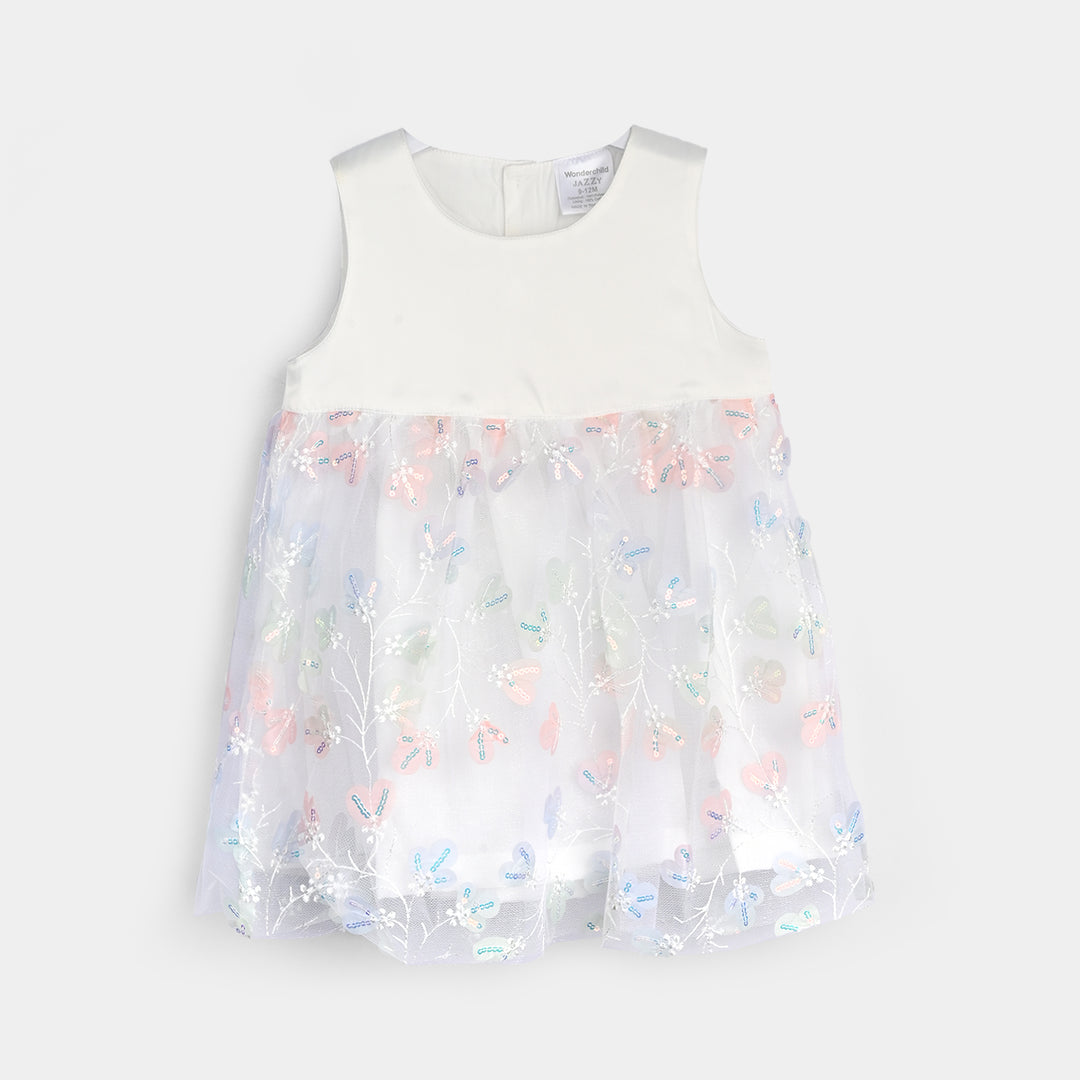 Infant Girls Cotton Interlock Fancy Suit 281-019 E-C-Pink.Wht