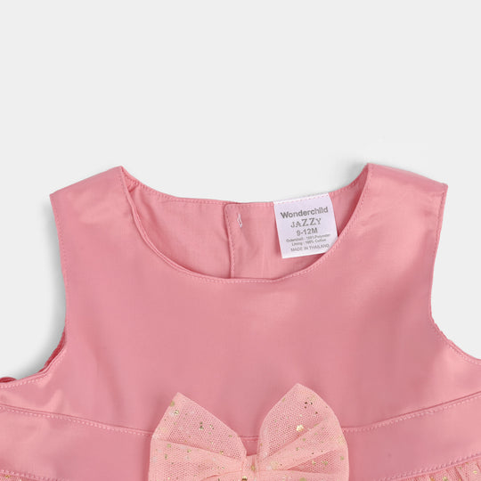 Infant Girls Cotton Interlock Fancy Suit 281-016 E-C-Pink.Brn