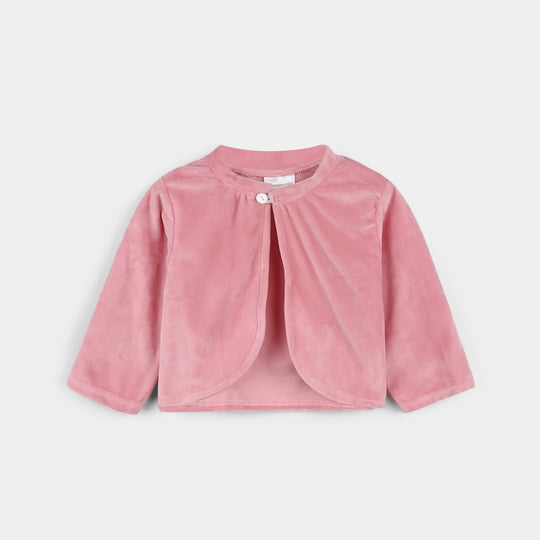 Infant Girls Cotton Interlock Frock Fancy Suit-Multi/Pink