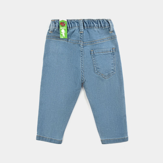 Infant Boys Denim Stretch Pant Cars-Light Blue
