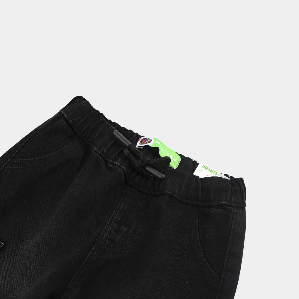Infant Boys Denim Stretch Pant Kind Of Happiness Mood-BLACK