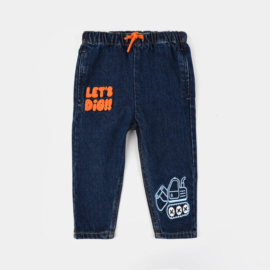 Infant Boys Denim Stretch Pant Lets Dig-DARK BLUE