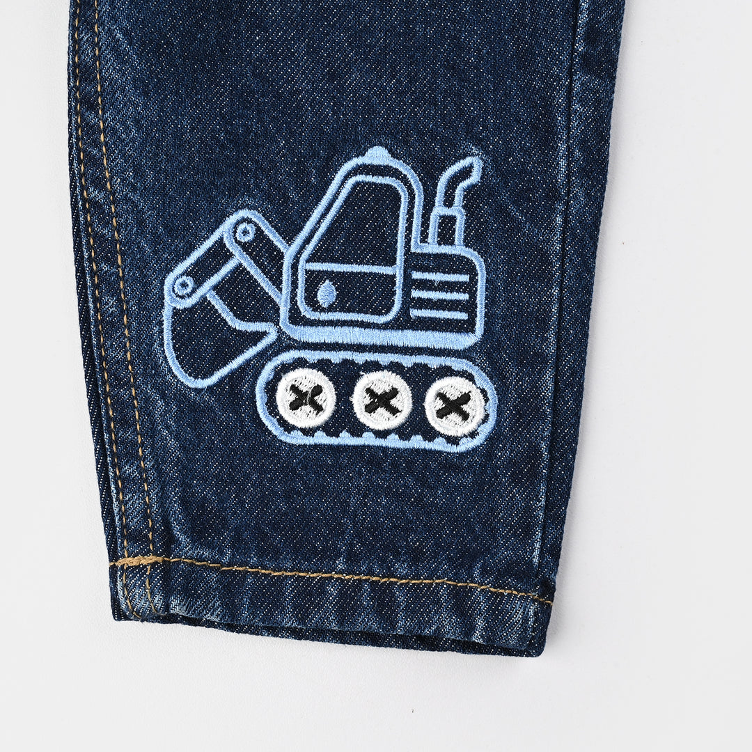 Infant Boys Denim Stretch Pant Lets Dig-DARK BLUE