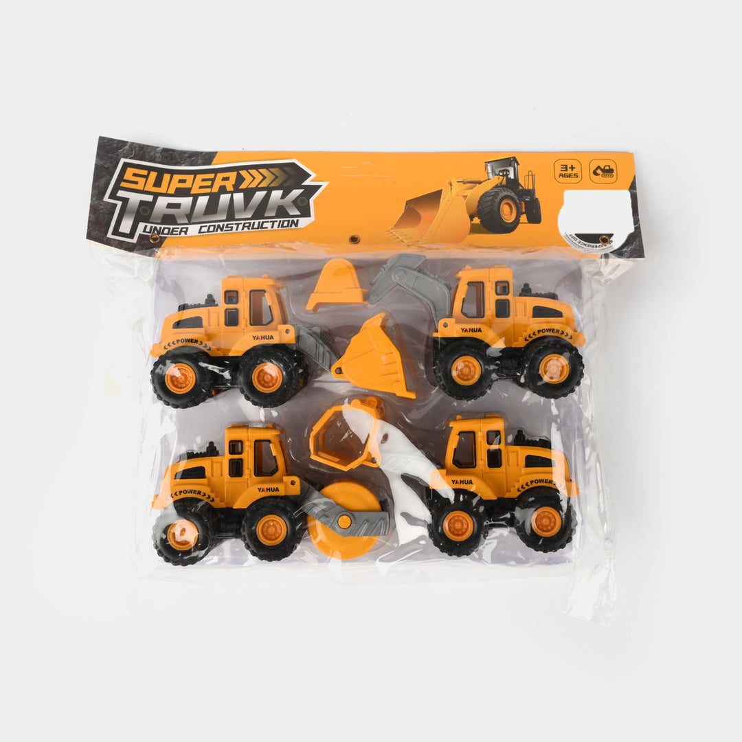 4-in-1 Construction Vehicle Toy Set for Kids