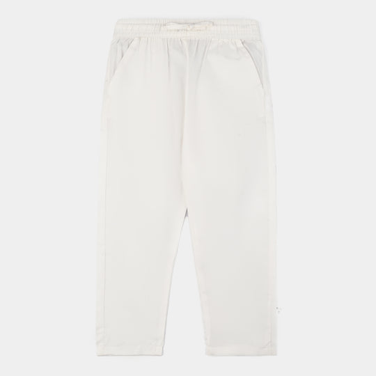 Boys Poly Viscose Pajama-White