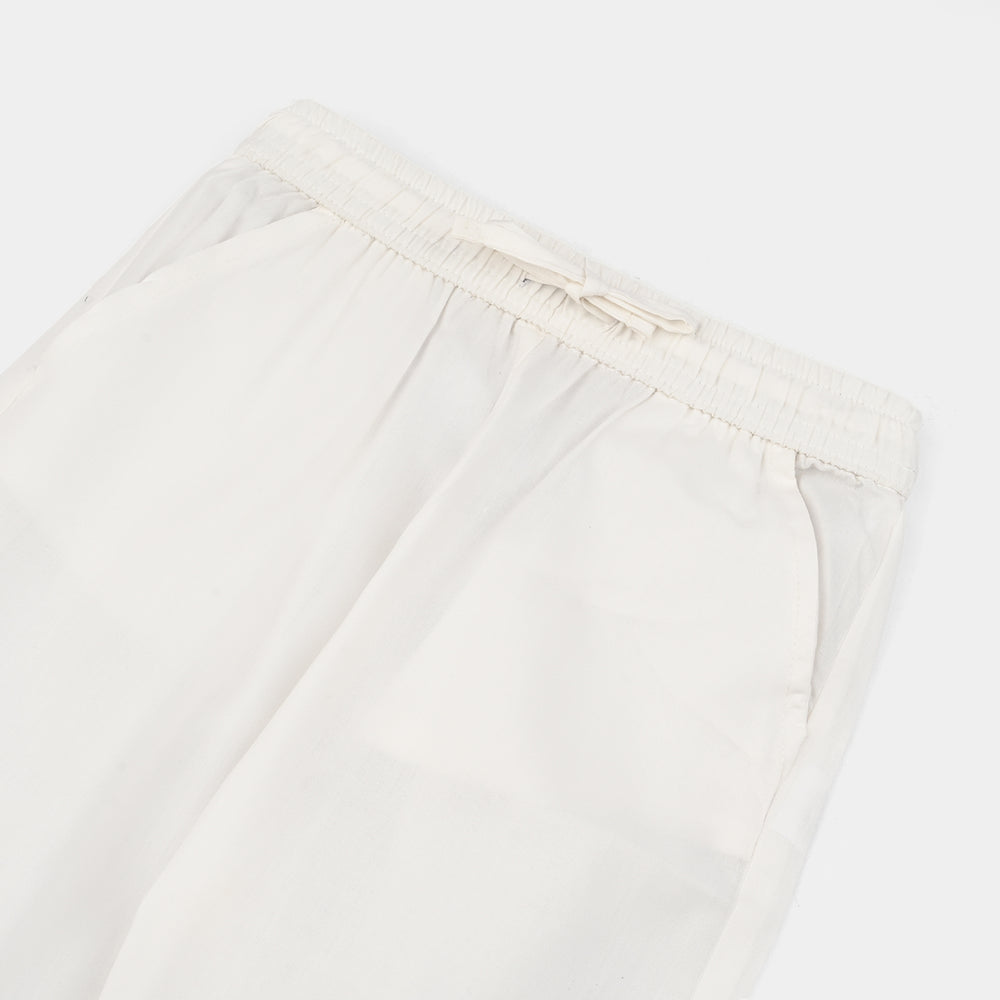 Boys Poly Viscose Pajama-White
