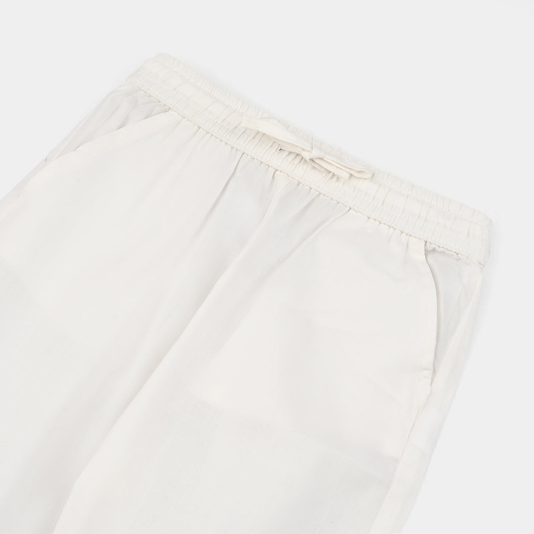 Boys Poly Viscose Pajama-White