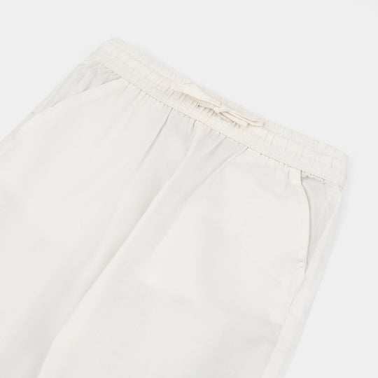Boys Poly Viscose Pajama-White