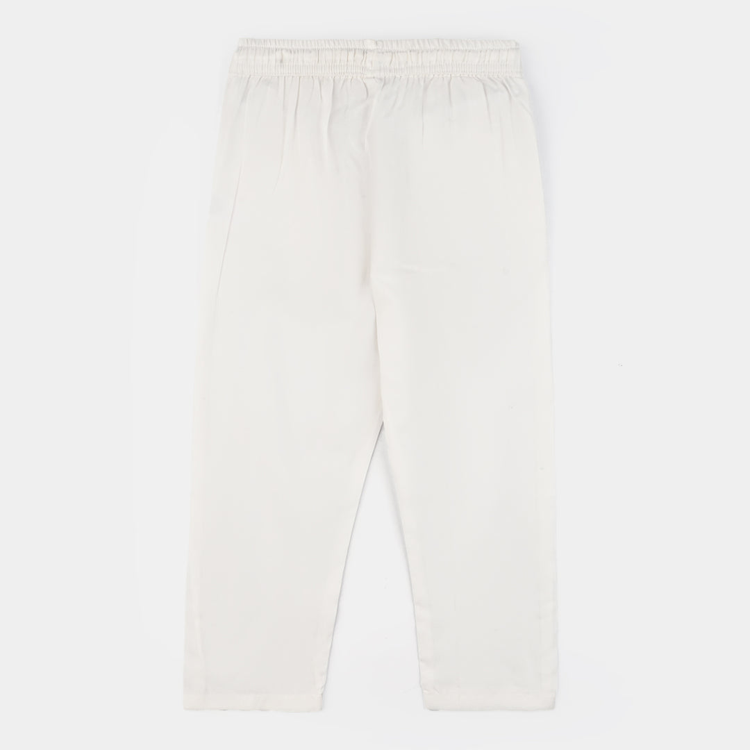 Boys Poly Viscose Pajama-White