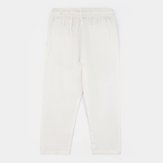 Boys Poly Viscose Pajama-White