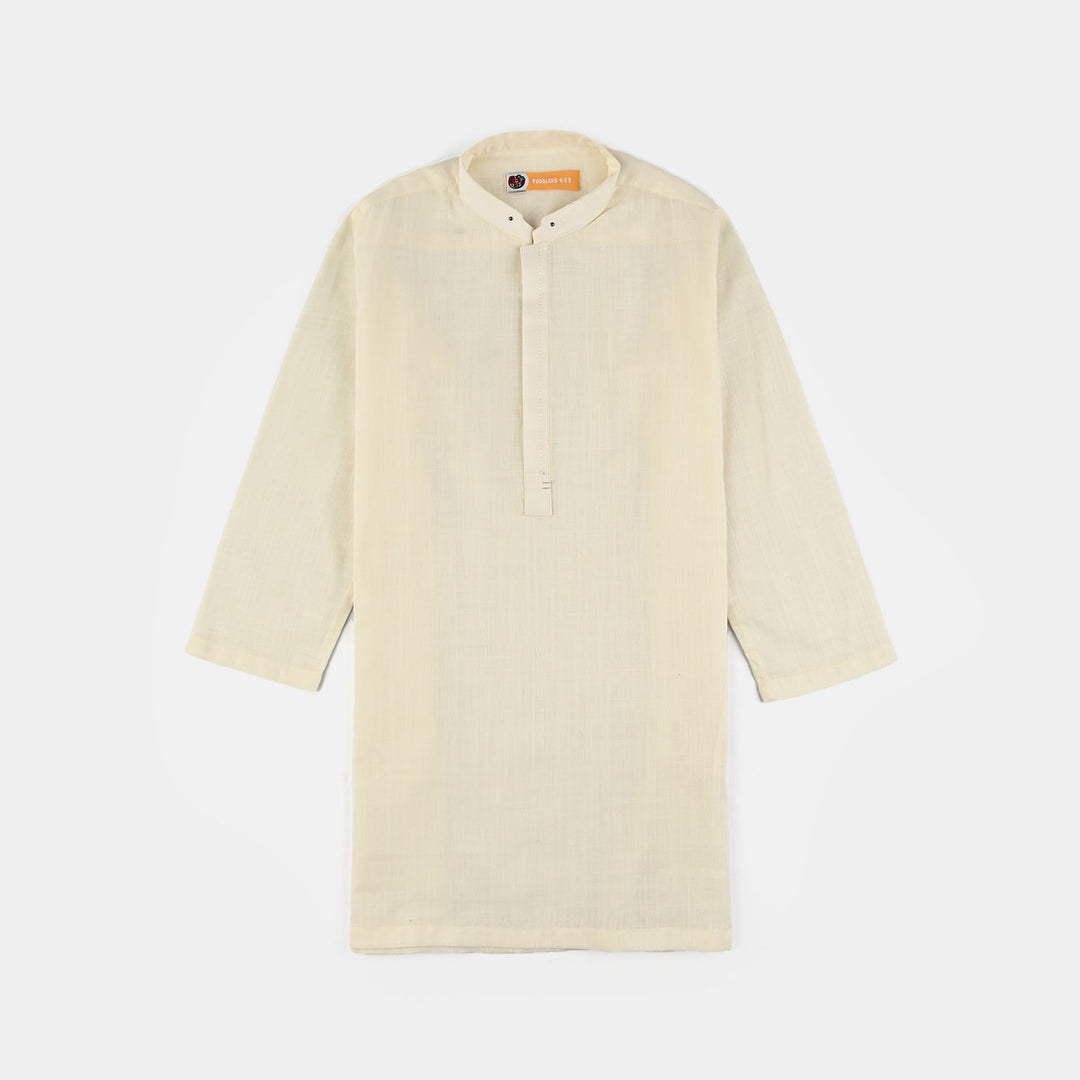 Boys Cotton Slub 3Piece Suit (Blended)-Off.White