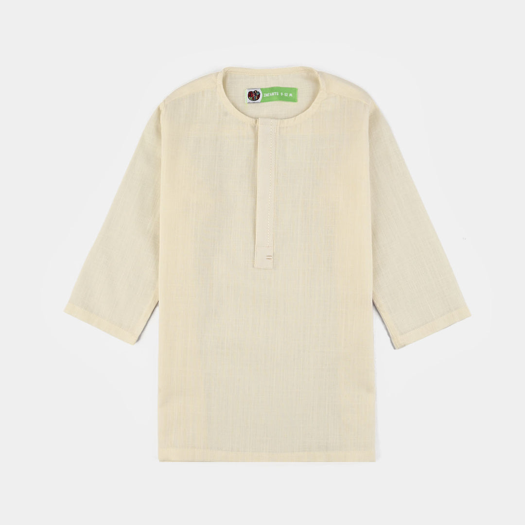 Infant Boys Cotton Slub 3Piece Suit (Blended)-OFF-White