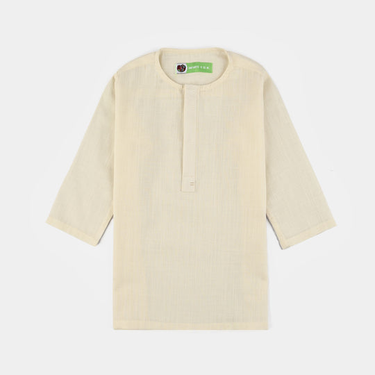 Infant Boys Cotton Slub 3Piece Suit (Blended)-OFF-White