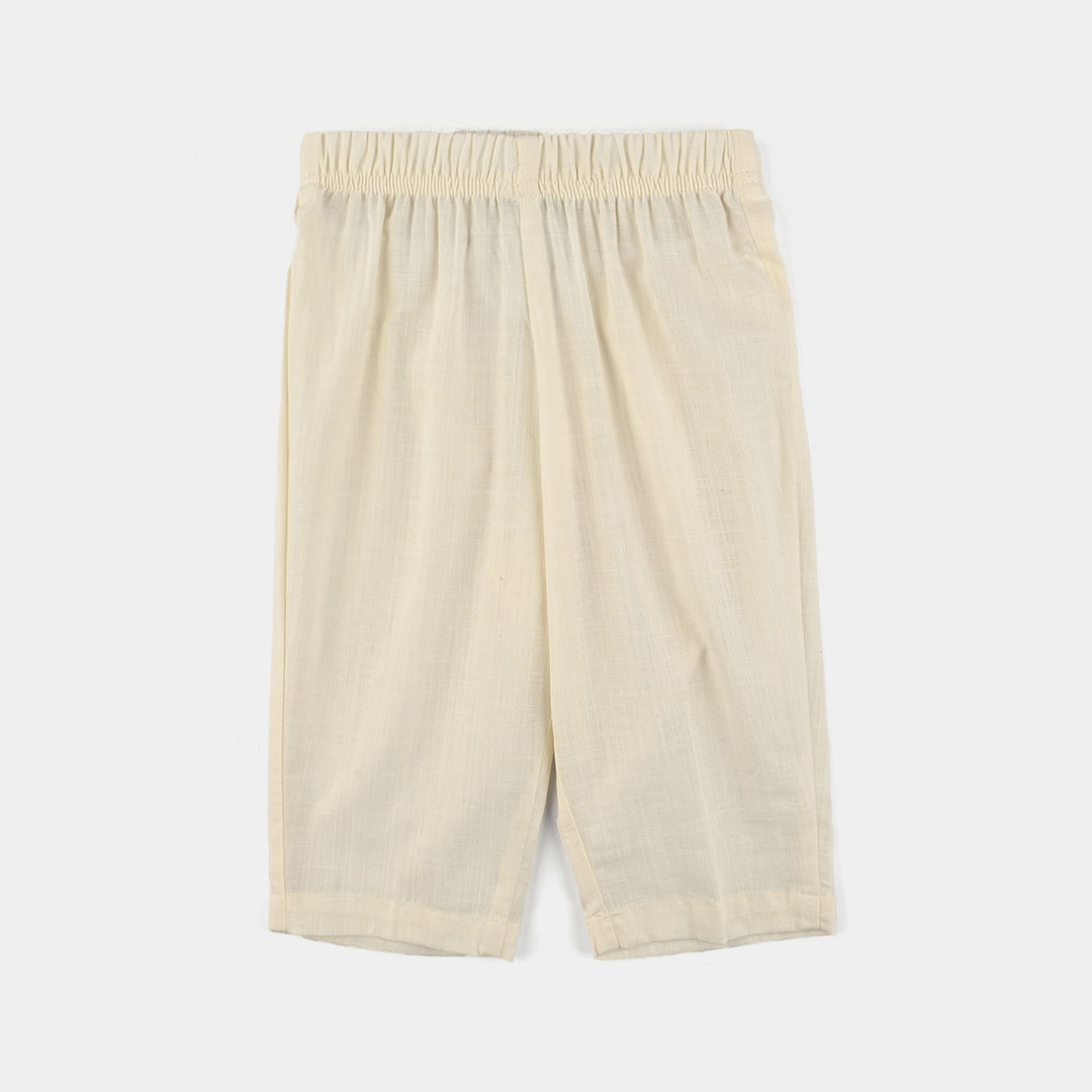 Infant Boys Cotton Slub 3Piece Suit (Blended)-OFF-White