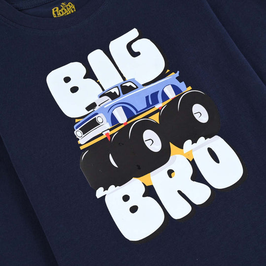 Boys Jersey/Terry T-Shirt F/S Big Bro-NAVY