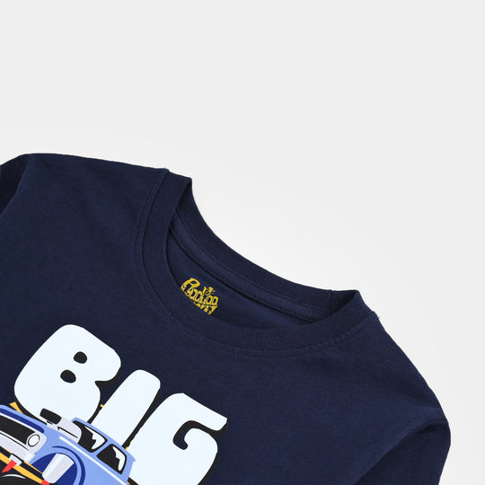 Boys Jersey/Terry T-Shirt F/S Big Bro-NAVY