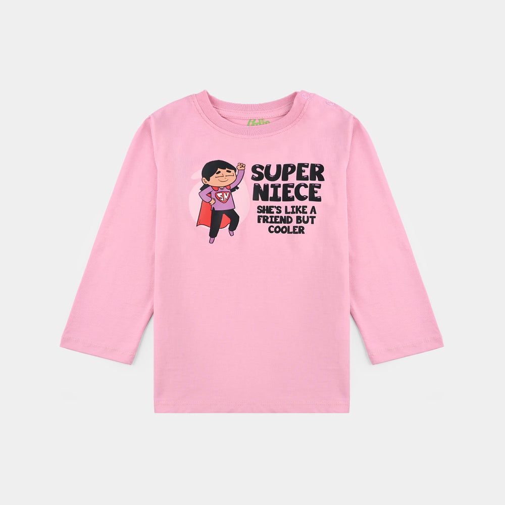 Infant Girls Jersey/Terry T-Shirt - Pink