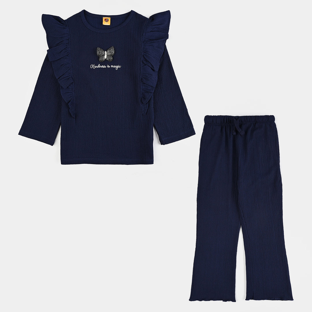 Girls Poly Crinkle 2 Piece KINDNESS IS MAGIC-Blue