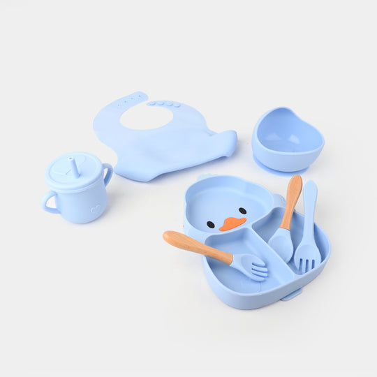 Adorable Food Grade Silicone Baby Tableware Set 9Pcs Set | Blue Duck 1545
