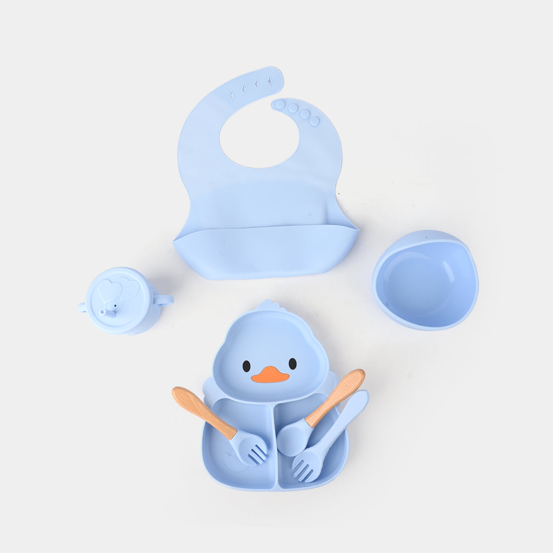Adorable Food Grade Silicone Baby Tableware Set 9Pcs Set | Blue Duck 1545
