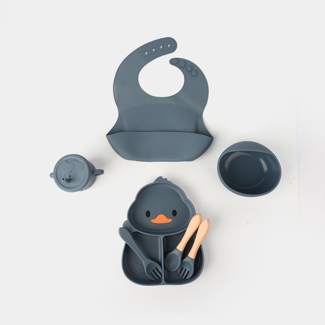 Adorable Food Grade Silicone Baby Tableware Set 9Pcs Set | Duck 1545