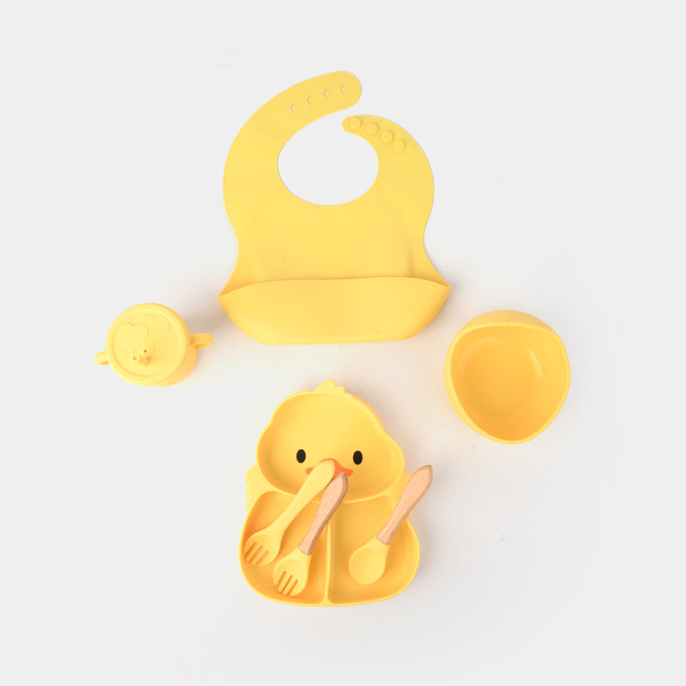 Adorable Food Grade Silicone Baby Tableware Set 9Pcs Set | Yellow Duck 1545