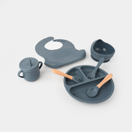 Adorable Food Grade Silicone Baby Tableware Set 9Pcs Set | Navy 1545