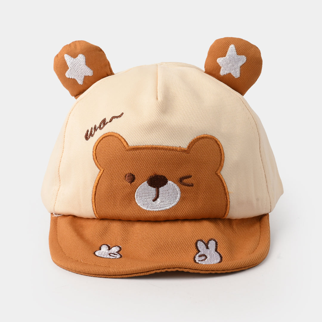 Baby Sun Protection Stylish Cap 3M+| Brown Big Bear 1550