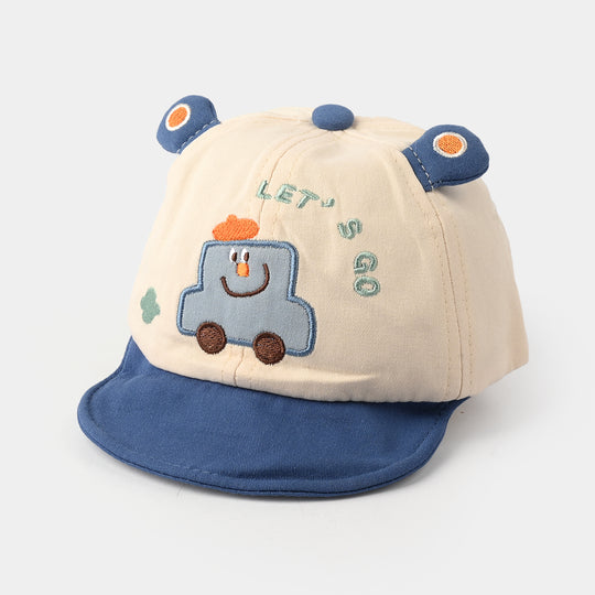 Baby Sun Protection Stylish Cap 3M+| Blue Car 1550