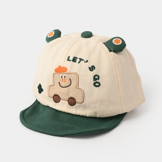 Baby Sun Protection Stylish Cap 3M+| Green Car 1550