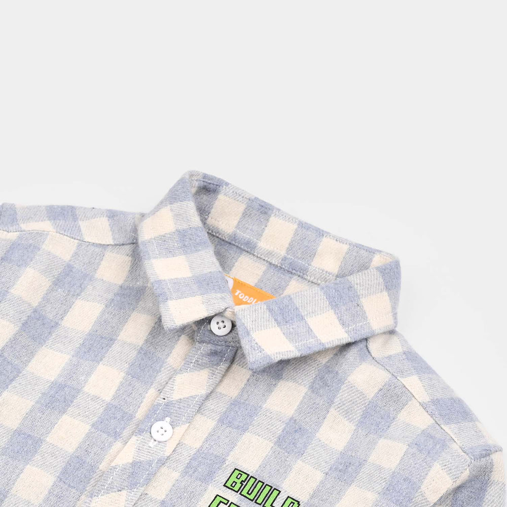 Boys Flannel Shirt-L/BLUE