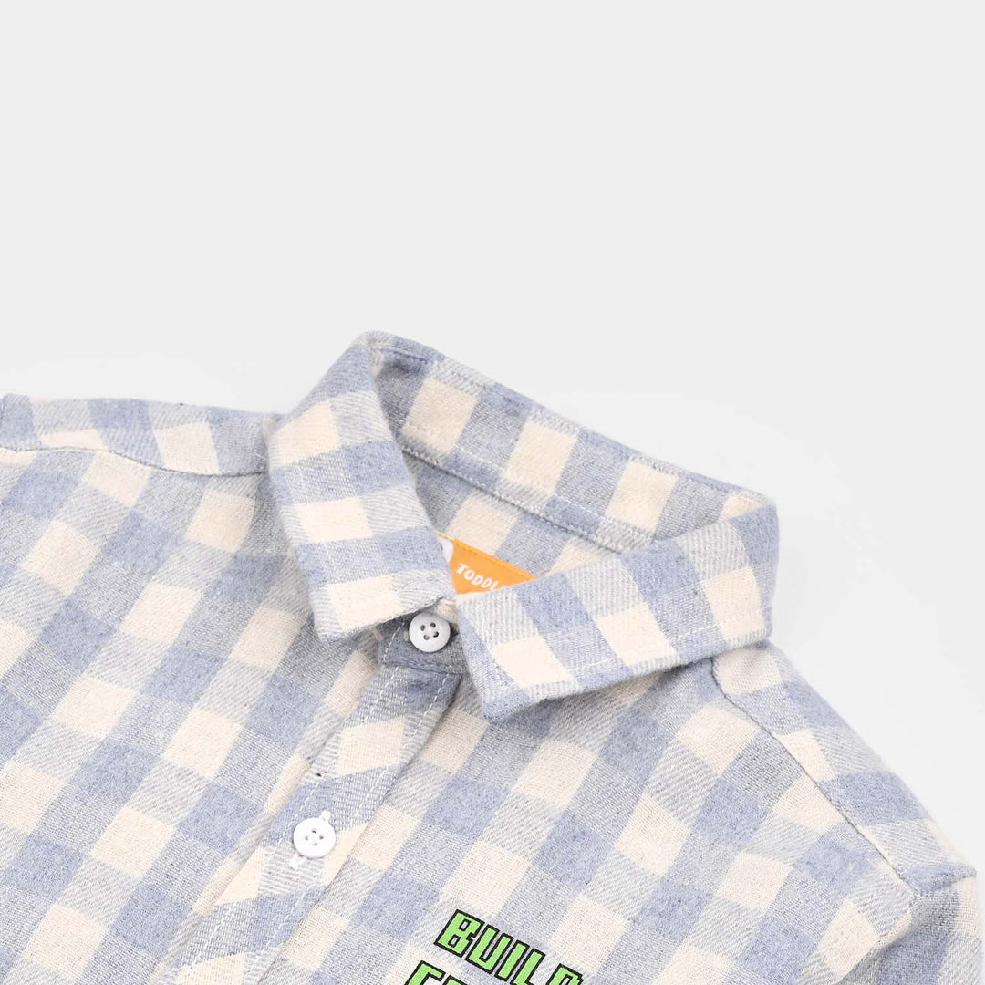 Boys Flannel Shirt-L/BLUE