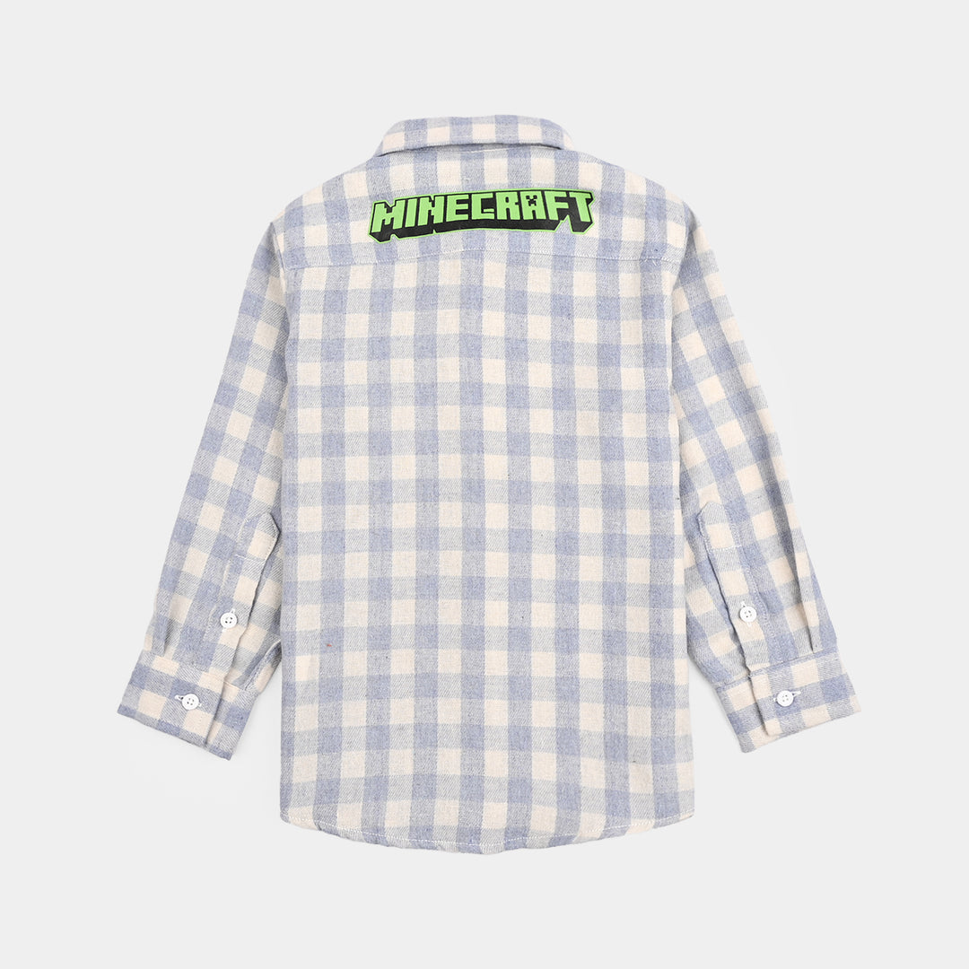 Boys Flannel Shirt-L/BLUE