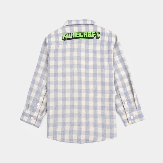 Boys Flannel Shirt-L/BLUE