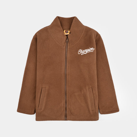 Boys Fleece Jacket Champion-BROWN