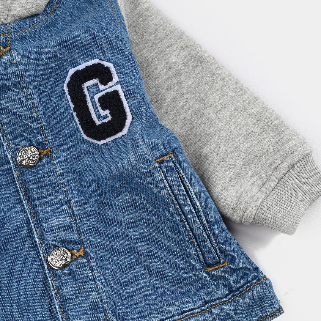 Infants Boys Denim rigid Woven Jacket Original-Ice Blue