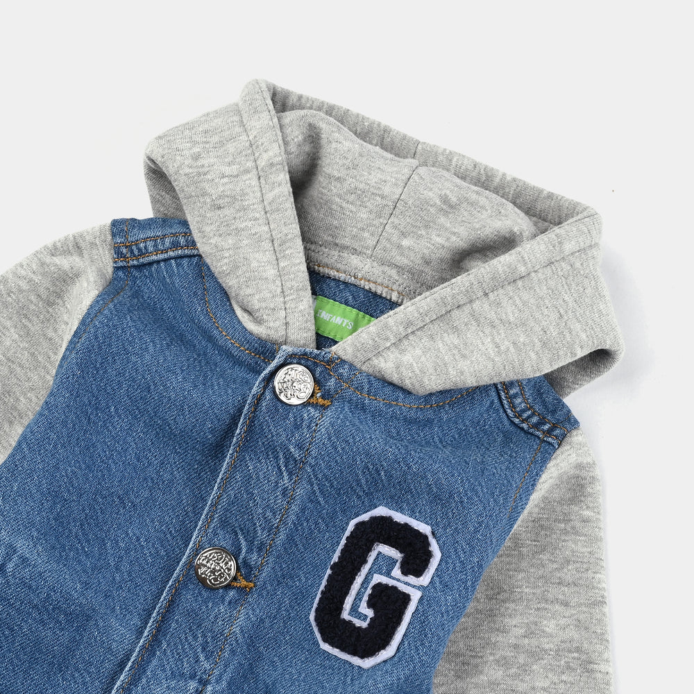 Infants Boys Denim rigid Woven Jacket Original-Ice Blue