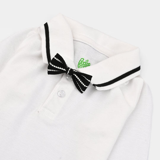 Infant Boys Jacquard Suit (Pop Up Jacquard) - White/Black