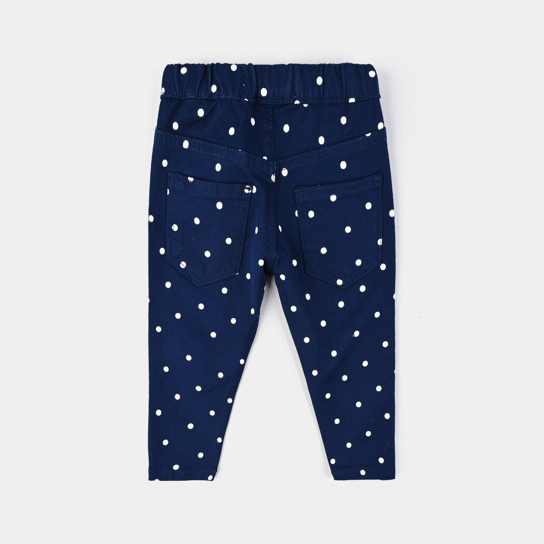 Infant Girls Cotton Twill Jeggings POLKA DOT-NAVY
