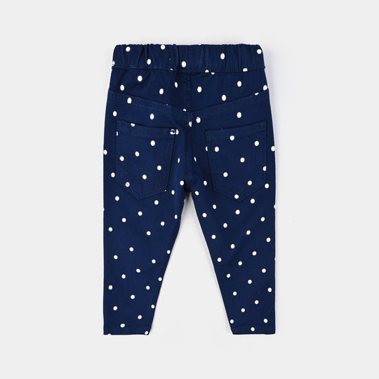 Infant Girls Cotton Twill Jeggings POLKA DOT-NAVY