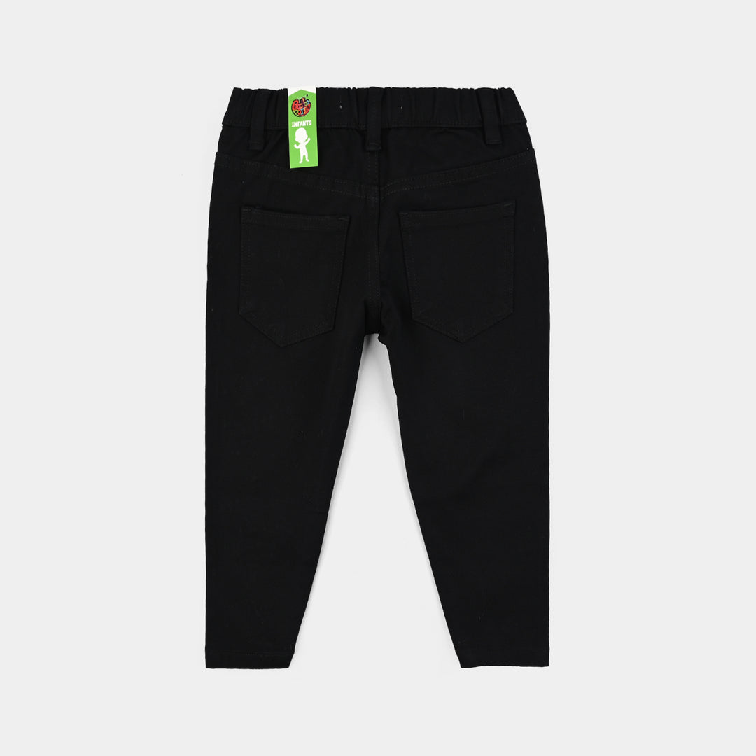 Infant Girls Cotton Twill Jeggings STUDS-BLACK
