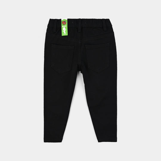 Infant Girls Cotton Twill Jeggings STUDS-BLACK