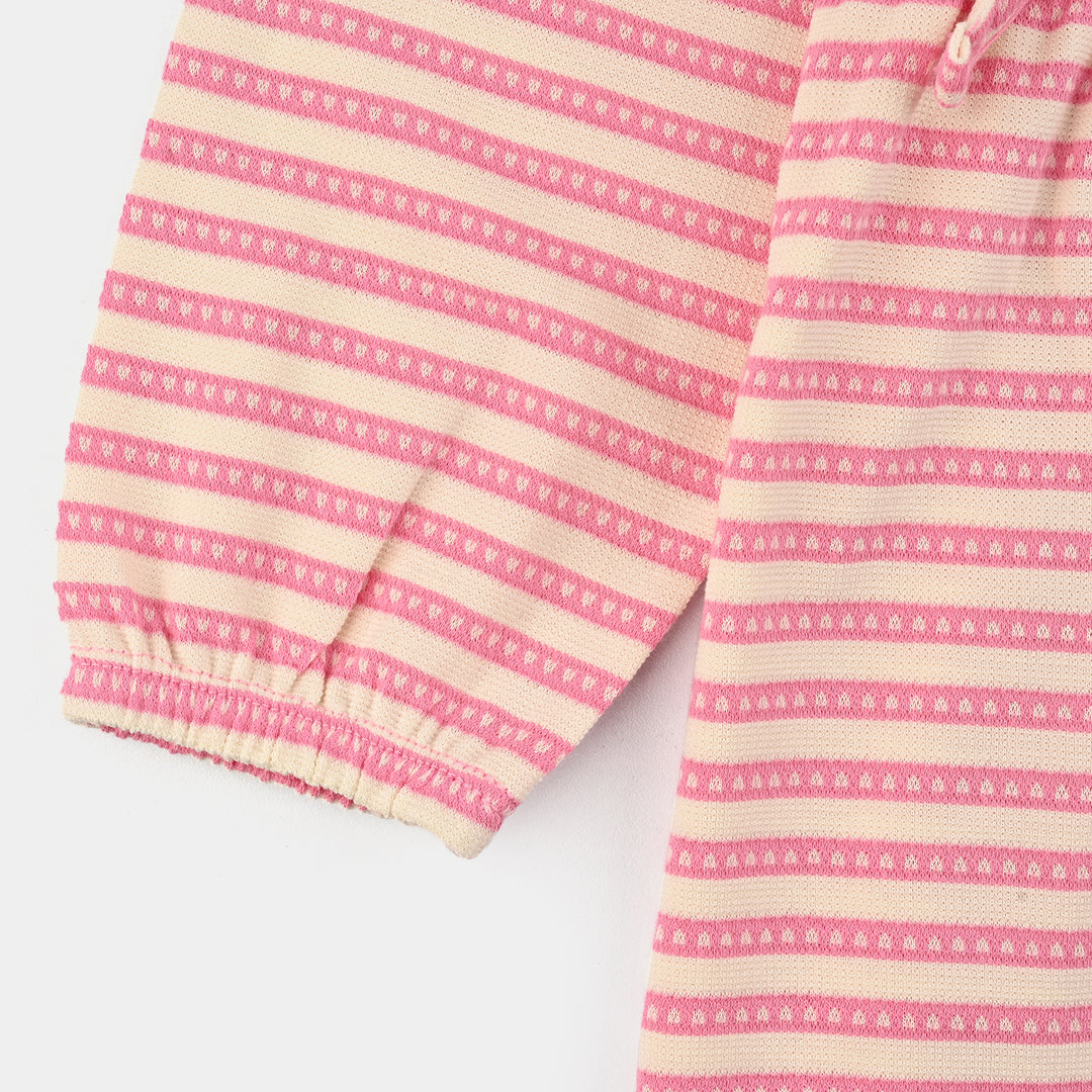 Girls Jacquard Frocks LIFE IS GOOD-Pink