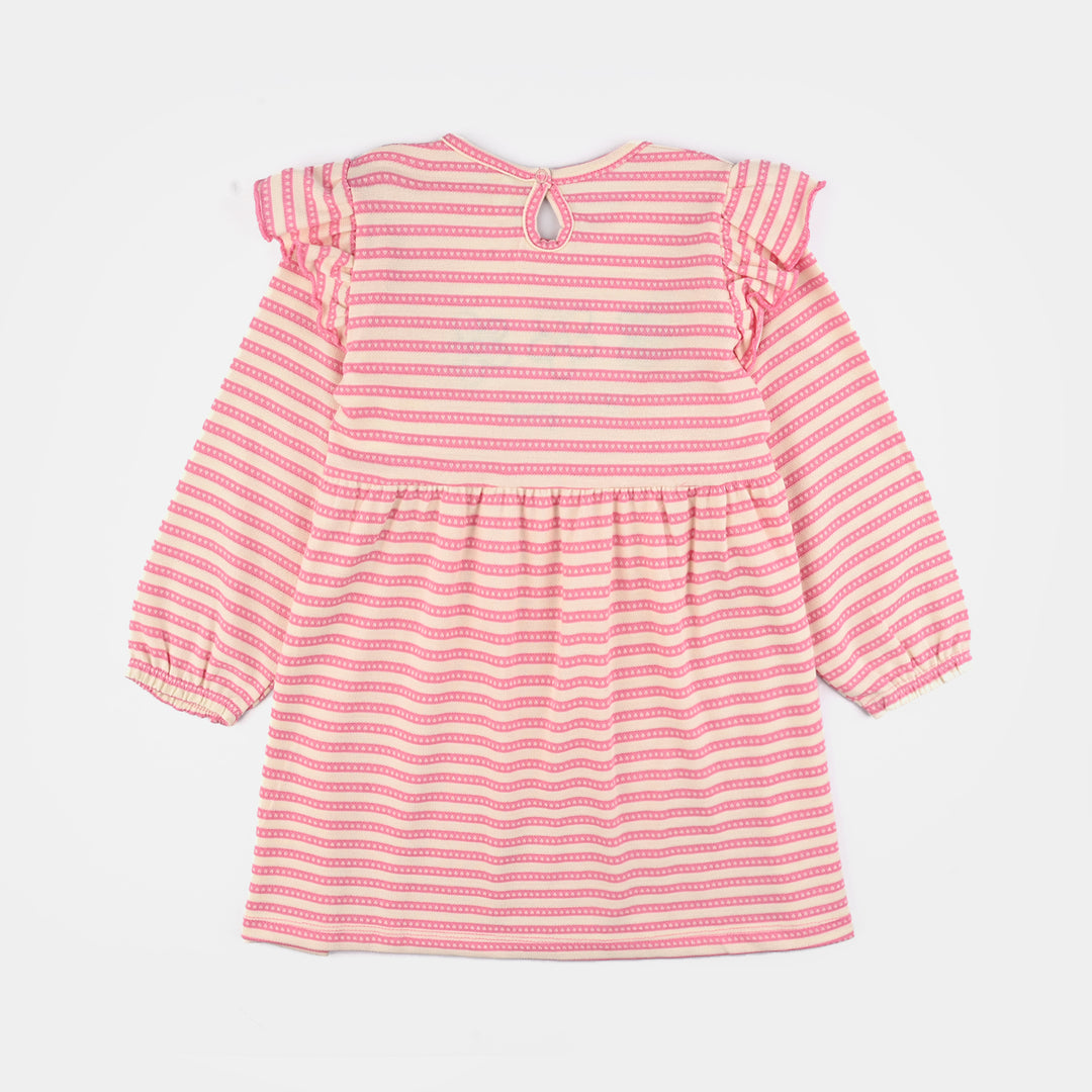 Girls Jacquard Frocks LIFE IS GOOD-Pink