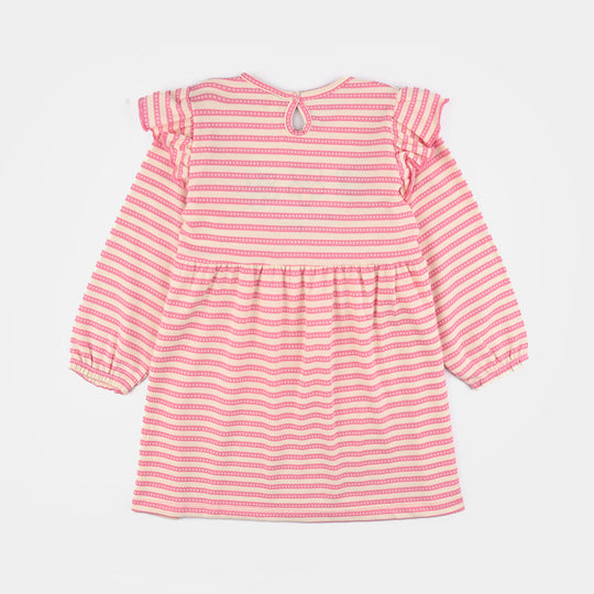 Girls Jacquard Frocks LIFE IS GOOD-Pink