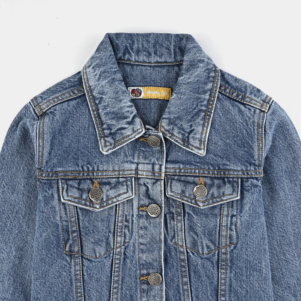 Girls Denim rigid Jacket Hearts-LT.Blue