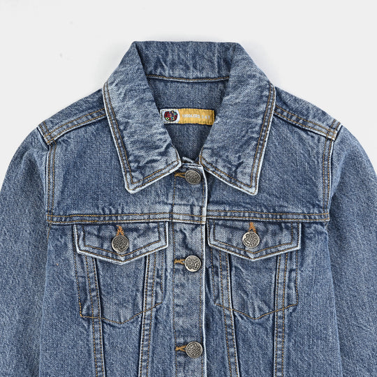 Girls Denim rigid Jacket Hearts-LT.Blue