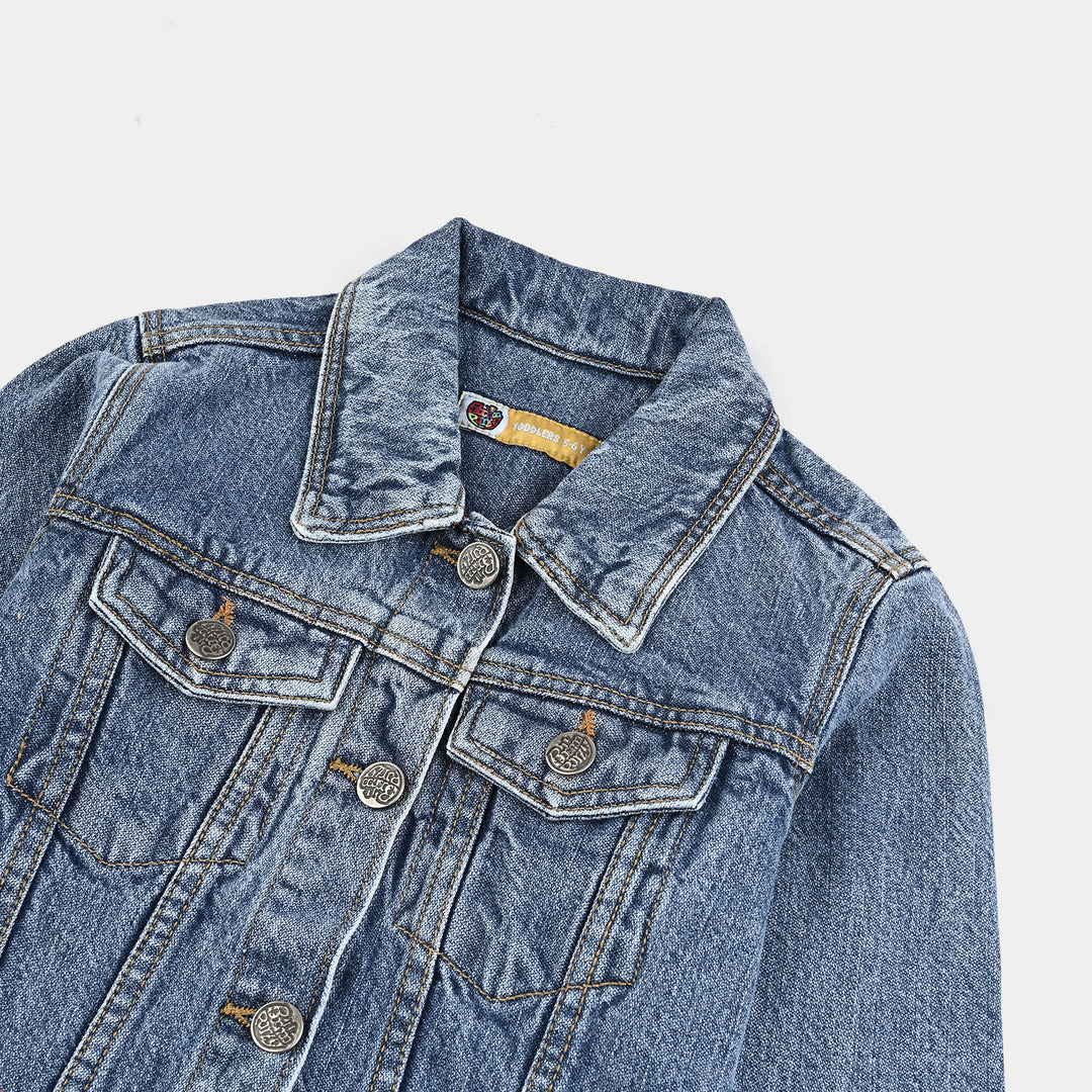 Girls Denim rigid Jacket Hearts-LT.Blue